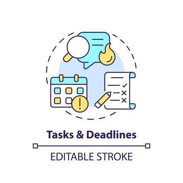 Tasks and deadlines concept icon Stock Illustration