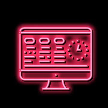 Tasks on computer screen color icon vector illustration Stock Illustration