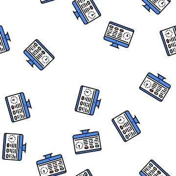 Tasks on computer screen vector seamless pattern Stockillustratie