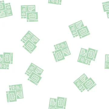 Tasks hierarchy digital processing glyph seamless pattern Stock Illustration