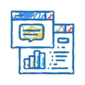 Tasks hierarchy digital processing icon doodle illustration Stock Illustration