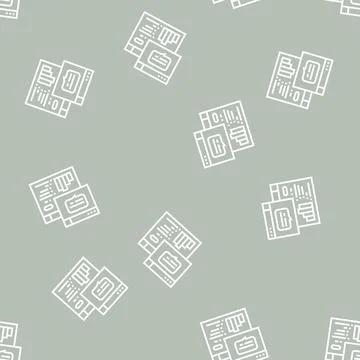 Tasks hierarchy digital processing line seamless pattern Illustrazione stock