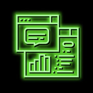 Tasks hierarchy digital processing neon glow icon illustration イラスト素材