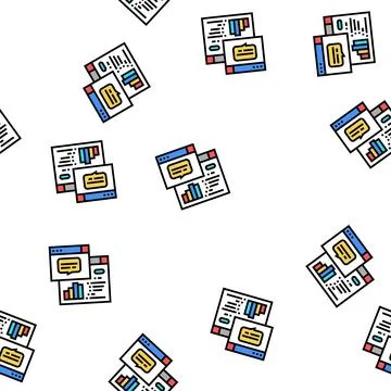 Tasks hierarchy digital processing vector seamless pattern 스톡 일러스트