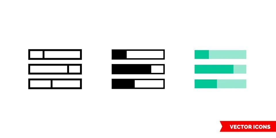 Tasks icon of 3 types color, black and white, outline. Isolated vector sign s 스톡 일러스트