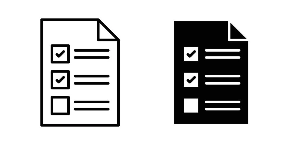 Tasks icon linear versions pack on white background Stock Illustration