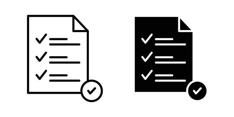 Tasks icon set modern line and solid style collection. Stock Illustration