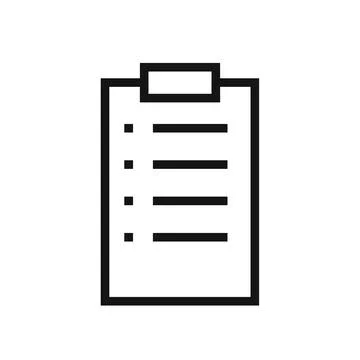 Tasks line icon isolated on white background. Black flat thin icon on moder.. Stock Illustration
