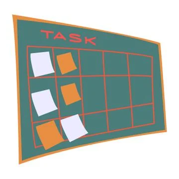 Tasks Management, Schedule with Memos Board Vector 스톡 일러스트