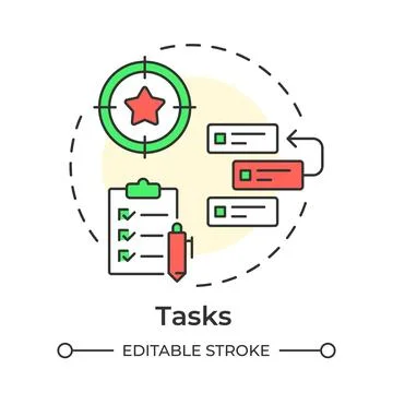 Tasks multi color concept icon Illustrazione stock