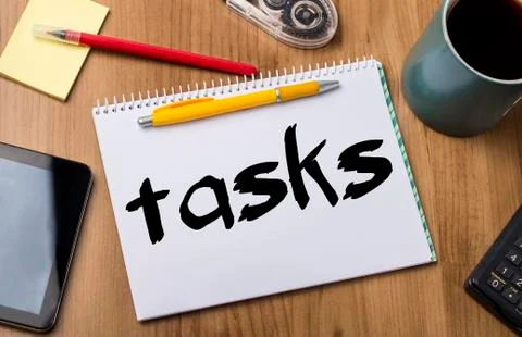 Tasks - Note Pad With Text Stock Photos