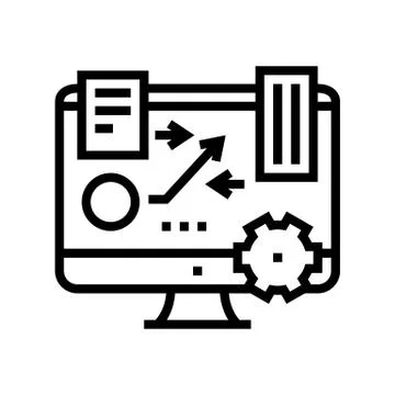 Tasks planning line icon vector illustration sign 스톡 일러스트