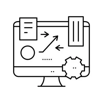 Tasks planning line icon vector illustration sign 库存插图
