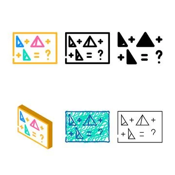 Tasks with shapes color icon vector pack Illustrazione stock