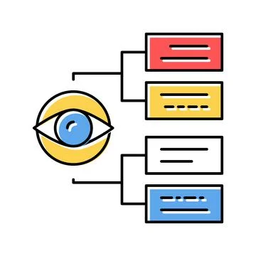 Tasks vision color icon vector illustration 스톡 일러스트