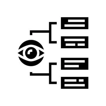Tasks vision glyph icon vector illustration 스톡 일러스트