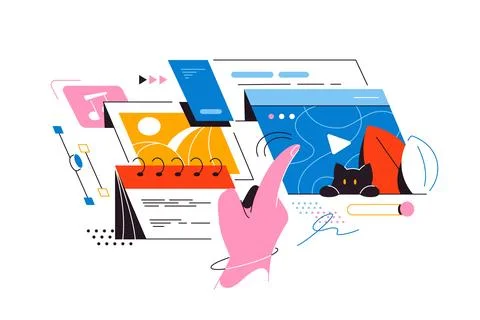 Tasks work process review Stock Illustration