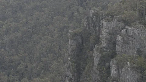 Tasmania Alum Cliffs Close Stock Footage 91680300