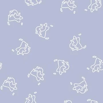 Tasmania animal line seamless pattern Stock Illustration