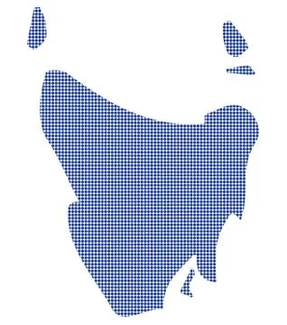 Tasmania Australia Dot Map In Blue Stock Illustration