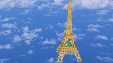 The Tasmanian Devil and the Eiffel Tower Stock Footage 172144540
