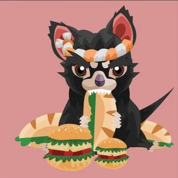 Tasmanian Devil At An Eating Competition Stock Illustration