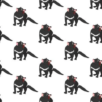 Tasmanian devil seamless pattern Stock Illustration