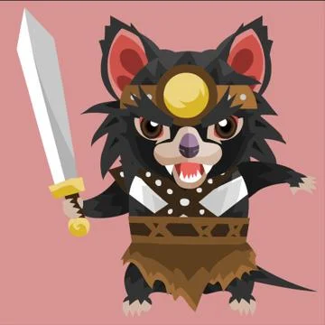 Tasmanian Devil Warrior Stock Illustration