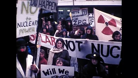 Tasmanians Protest Uranium and Nuclear Energy, 1977 Stock Footage 339541104
