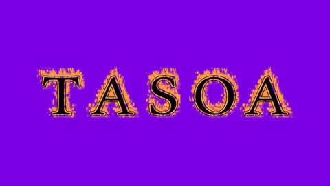 Tasoa fire text effect violet background Stock Footage 136196710