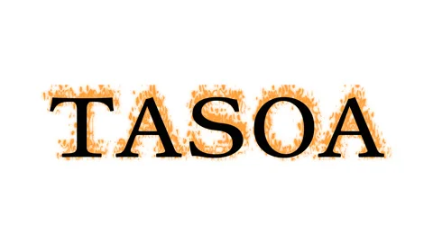 Tasoa fire text effect white isolated background Stock Footage 138071961