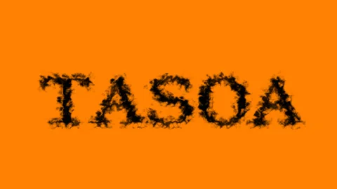 Tasoa smoke text effect orange isolated background Stock Footage 138722655
