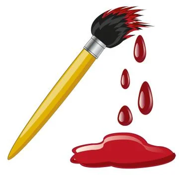 Tassel in red paint Stock Illustration