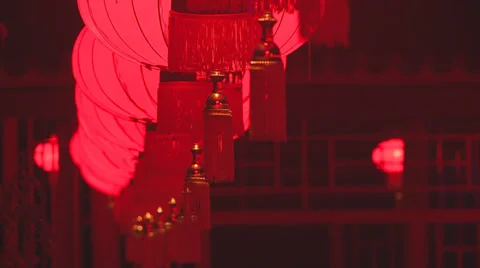 Tassles on Chinese lanterns Stock Footage 36722598
