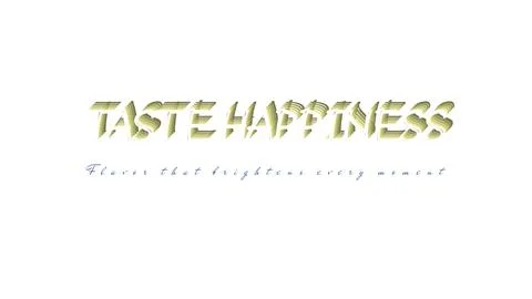 TASTE HAPPINESS isolated display type artwork with layered 3d depth shadow Stock Illustration
