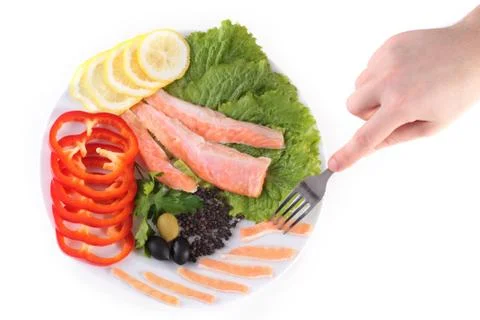 Taste red fish Stock Photos