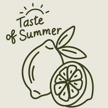 Taste of Summer Lemon Illustration Stock Illustration