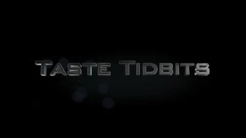 Taste Tidbits title metal text on black alpha channel background Stock Footage 295901949
