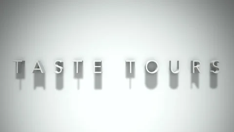 Taste tours 3D title animation with shadows on a white background Stock Footage 297272301