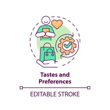 Tastes and preferences multi color concept icon Stock Illustration