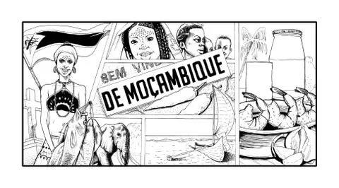 Tastes of Mozambique Stock Illustration