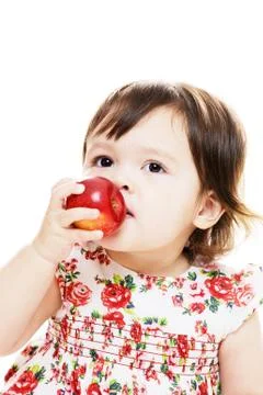 Tasting an apple Stock Photos