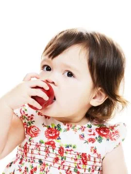 Tasting apple Stock Photos