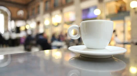 Tasting coffee in a cafe Stock Footage 23483512
