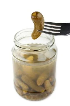 Tasting cucumber Stock Photos