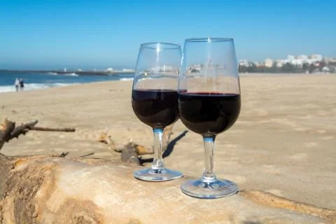 Tasting of different fortified dessert ruby, tawny port wines in glasses on s Stock Photos