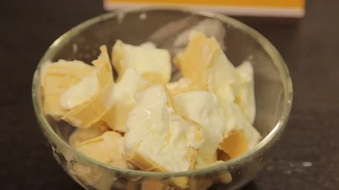 Tasting different types of ice cream, different producers Stock Footage 74504205