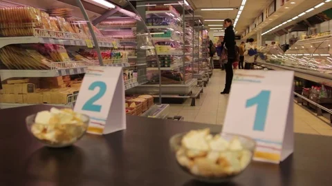 Tasting of vanilla ice cream Stock Footage 74503931