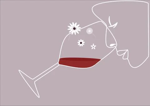 Tasting wine 库存插图