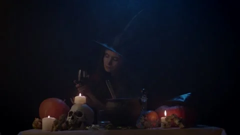 Tasting wine on table with pumpkins Stock Footage 141292913